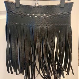 BCBG fringe belt (black)